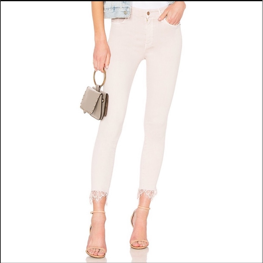 MOTHER High Waisted Looker Dagger Ankle Fray Skinny Jeans Size 27